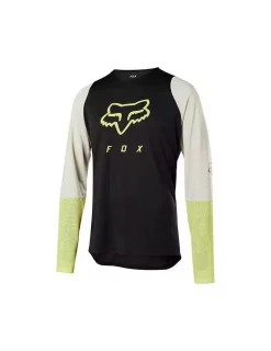 Maillot Manches Longues Fox Defend Delta Lunar Noir Jaune